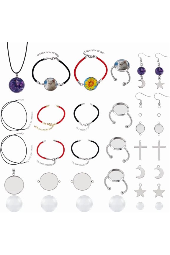1 Set DIY Jewelry Bracelets Kit Including 201 Stainless Steel Pendants and Nylon Cord Mixed Color 20x13x2mm Hole: 2mm for Handmade