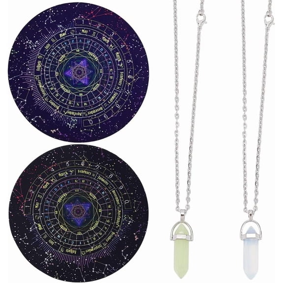 1 Set DIY Mixed Stone Dowsing Pendulum Making Kit Mixed Color 23.6~220x3~13mm for Handmade