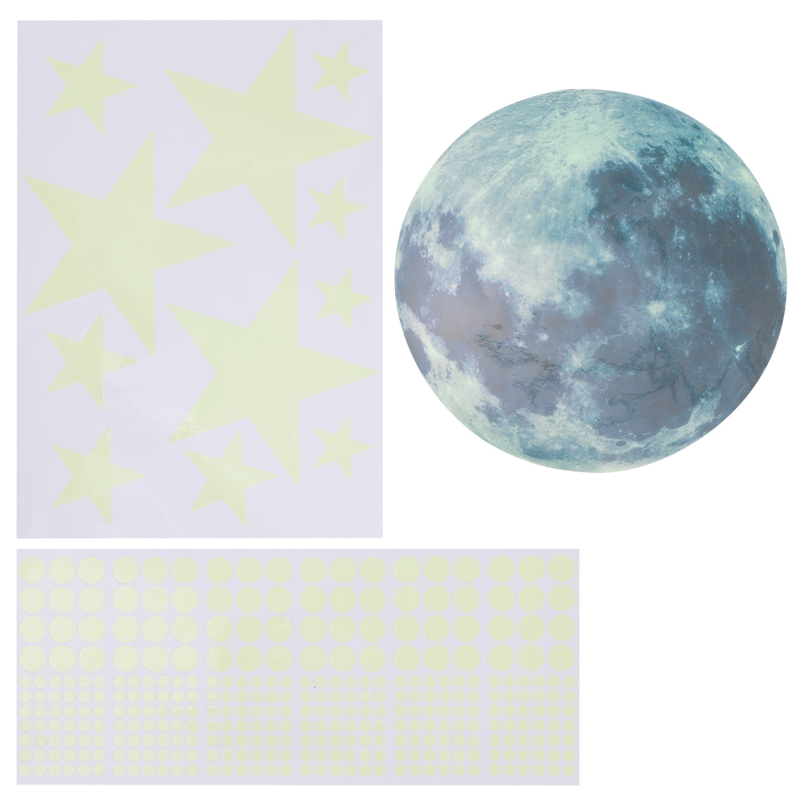 1 Set DIY Moon Star Stickers Luminous Star Wall Sticker Creative Window