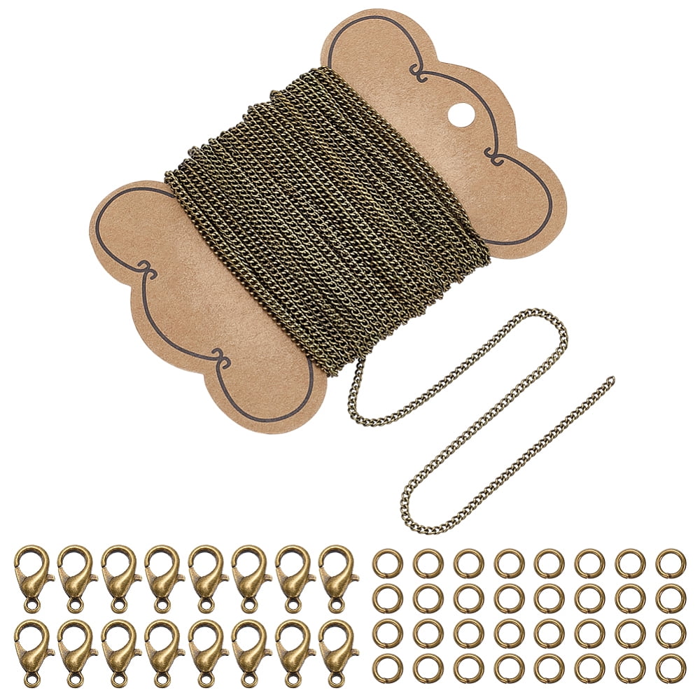 1 Set DIY Necklace Jewelry Kits including Iron Twisted Curb Chains ...