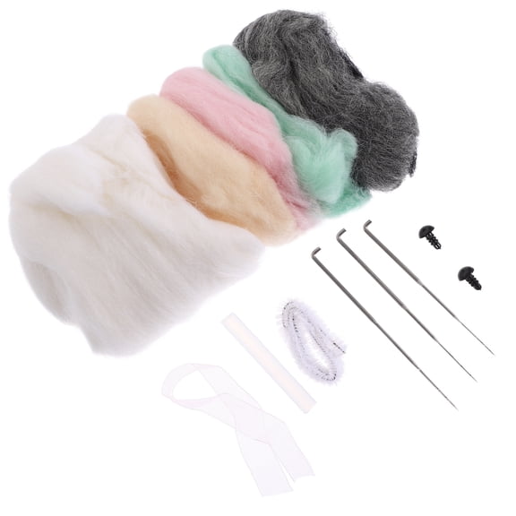 1 Set DIY Needles Felting Kit DIY Easter Bunny Egg Ornament Needle Felting Supplies