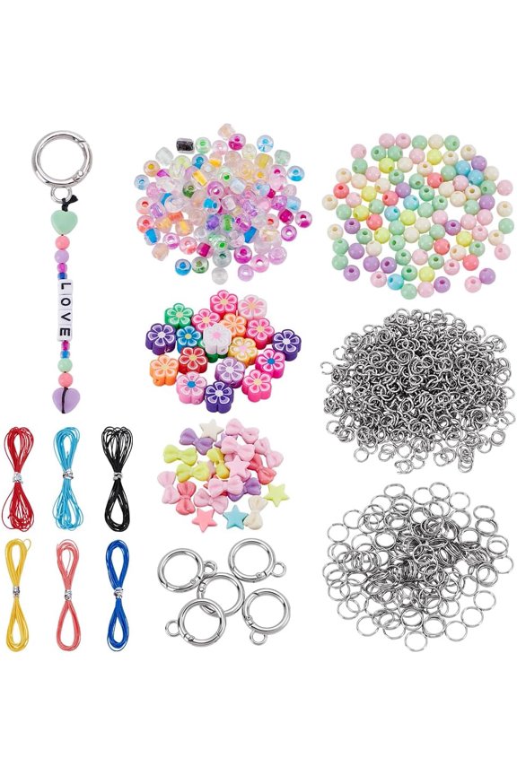 1 Set DIY Pendant Deorations Making Findings with 20Pcs Resistant 304 Stainless Steel Split Rings 30Pcs 304 Stainless Steel Open Jump Rings
