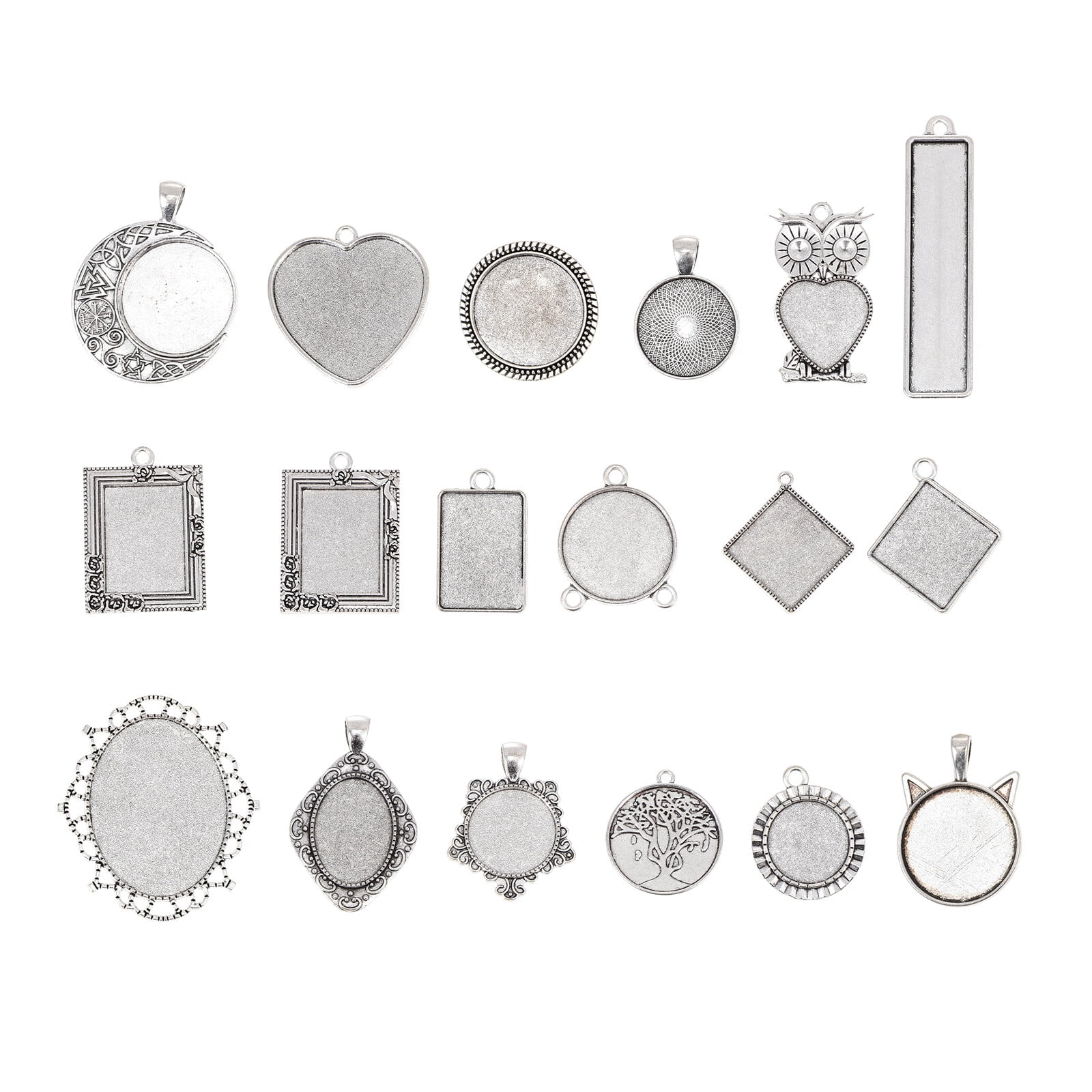 Guichaokj 1 Set DIY Pendant Trays Creative Alloy Pendant Base Jewelry