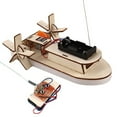 thumbnail image 1 of 1 Set DIY Remote Control Boat Model Kit Handmade Wooden Puzzle RC Ship Building Crafts STEM Educational Physics Science Experiment Toy, 1 of 8