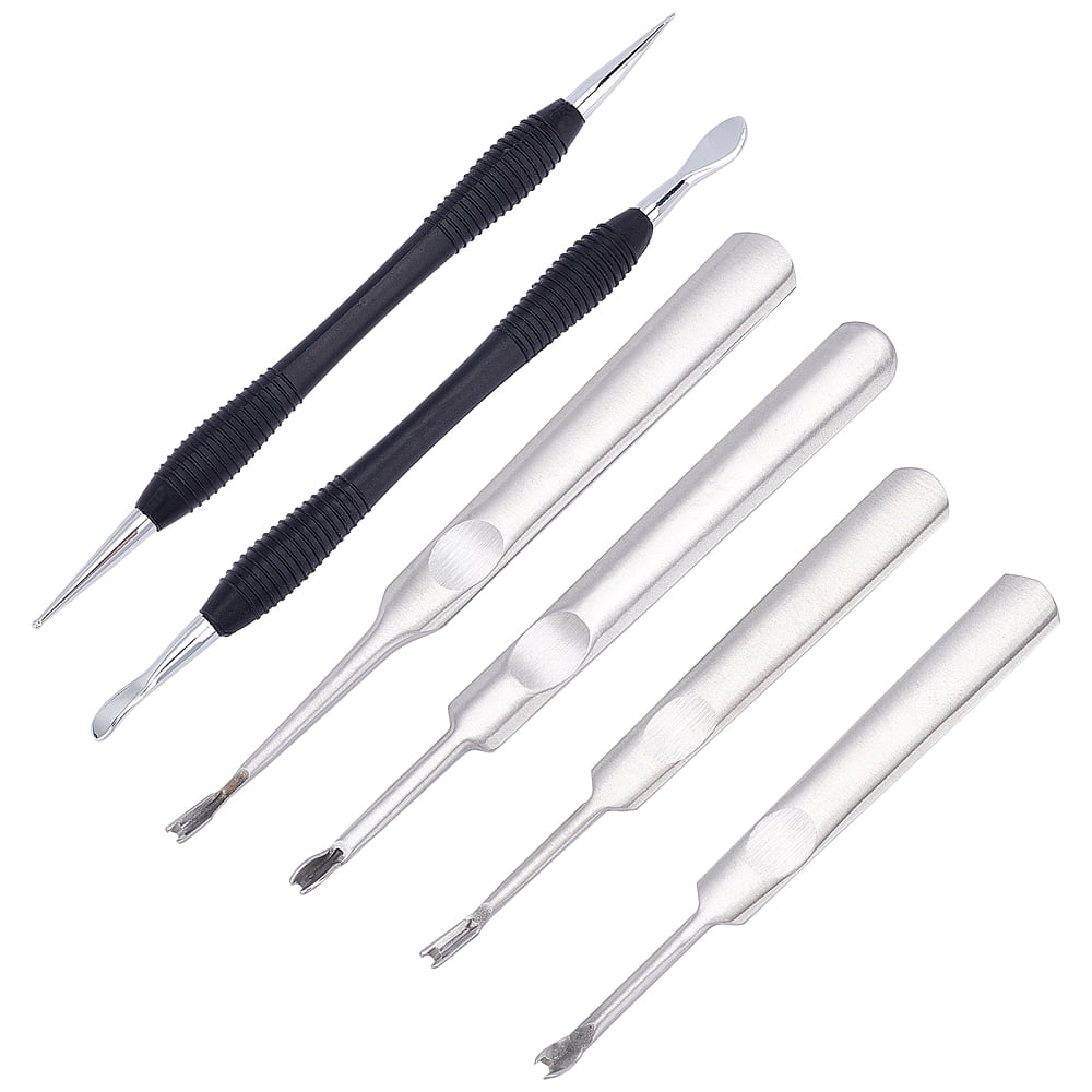 1 Set DIY Stainless Steel Leather Sewing Craft Tools Including 1Pcs Ruler 2Pcs Alloy Leathercraft Tools and 1Pcs Stitching Groover Mixed Color 174x19x0.5mm 1pc