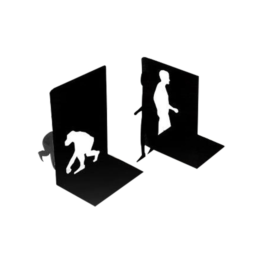 1 Set Decorative Book Ends Metal Bookends Heavy Duty Man Bookend Book