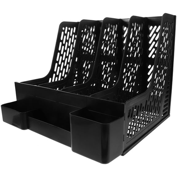 1 Set Desktop File Organizer Plastic Cubbyhole Storage Frame Creative Stand for Office and Home Use