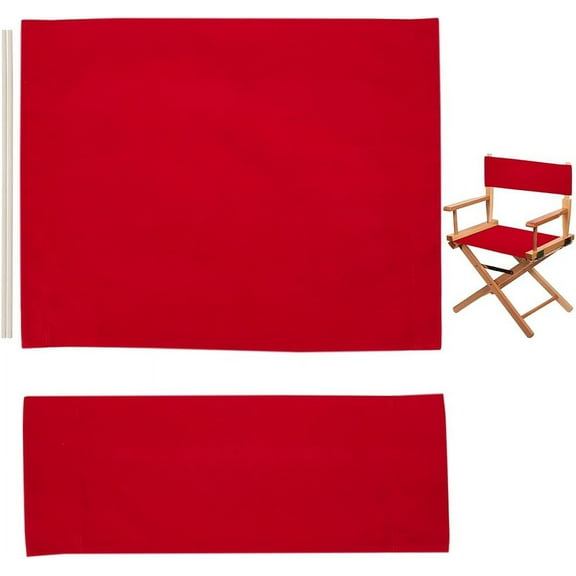 1 Set Director Chair Canvas Replacement Seat Cover Red Casual Directors Chair Cover Seat and Back Kit with Wood Stick for Portable Folding Seat Makeup Chair Home Garden Outdoors Accessories FireBrick