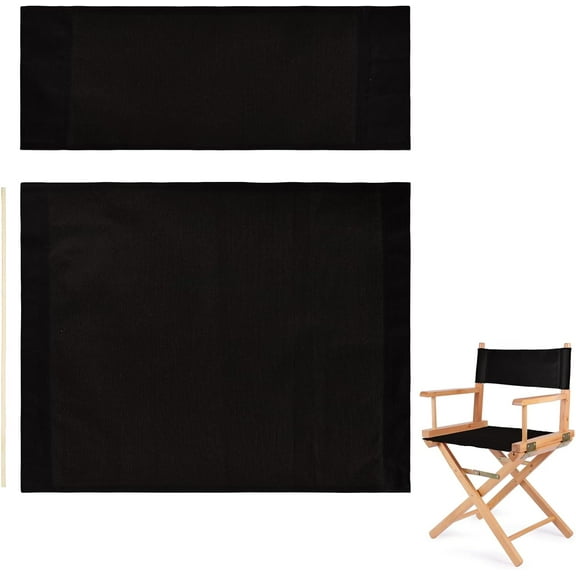 1 Set Director Chair Canvas Replacement with Wood Stick Portable Replacement Cover Canvas for Directors Chair Makeup Chair Seat and Back Replacement