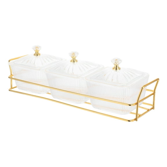 1 Set Divided Serving Dishes Removable Snack Bowls with Stand Appetizer Platter Condiment Serving Set for Parties Chips Nuts Candy