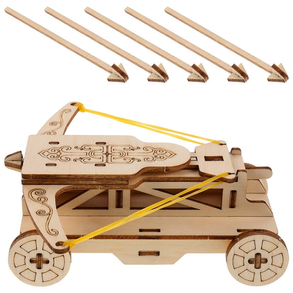 1 Set Diy Wooden Trick Catapult Wooden Model Diy Chariot Assembly Model Educational Plaything