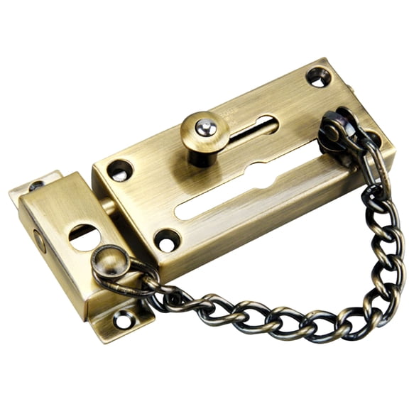1 Set Door Lock Chain High Hardness Thicken Stainless Steel Anti-theft Slide Bolt Latch for Home Hotel