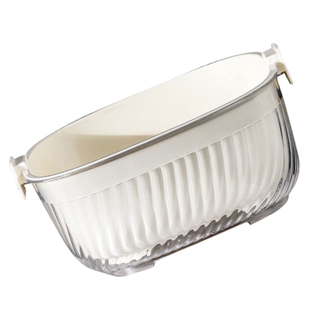 1 Set Double Layer Kitchen Drain Basket Fruits Washing Strainer Drain Basket Fruit Washing Basket