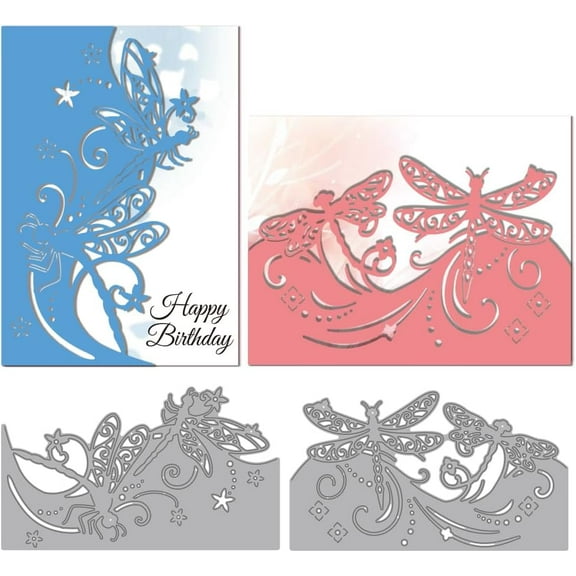 1 Set Dragonfly Border Metal Die Cutting Edge Border Embossing Cutting Dies Stencil for Card Making Patterned Dragonfly Die Cut for Scrapbooking Party Photo Album DIY Card Crafts