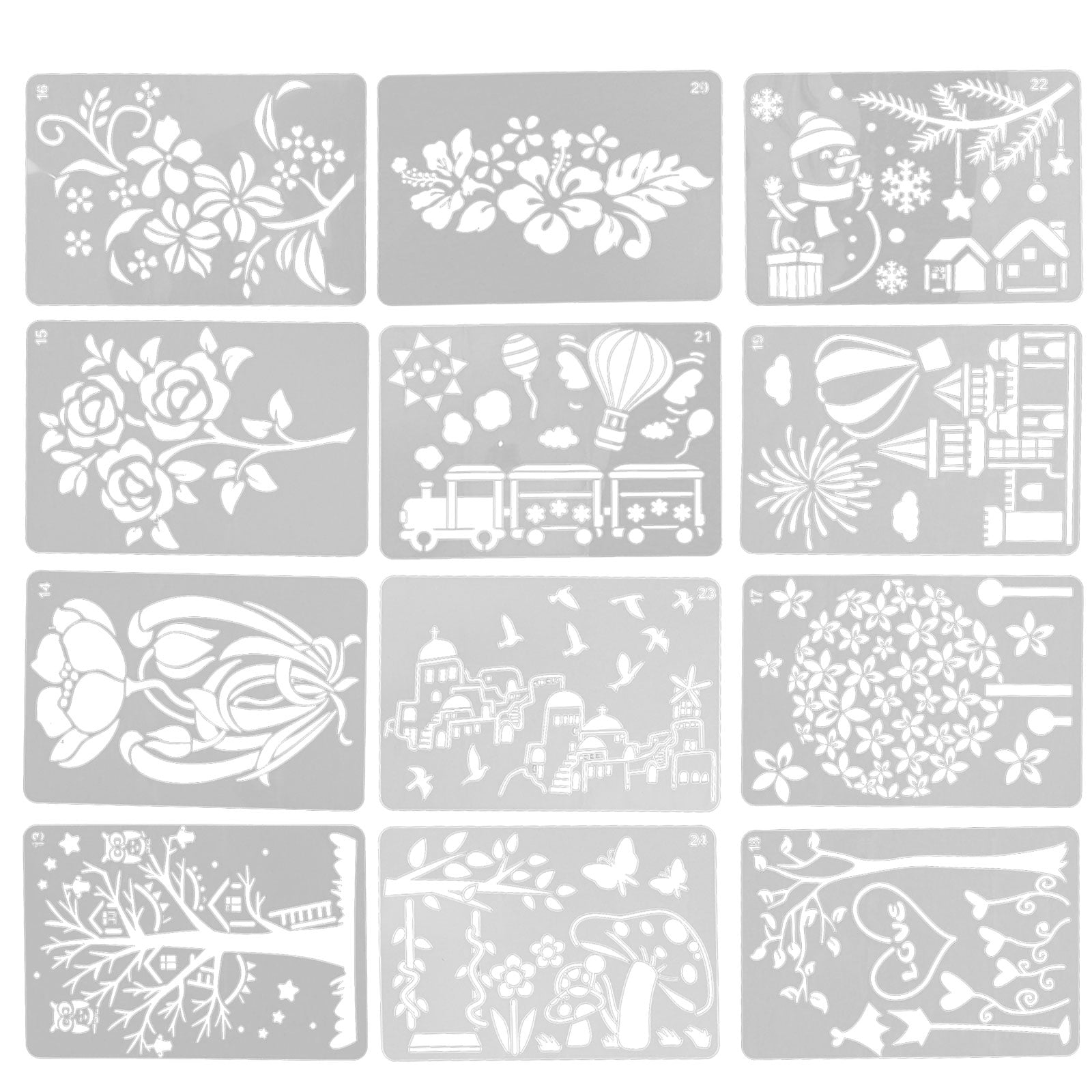 1 Set Drawing Painting Stencil Reusable Journaling Drawing Template ...