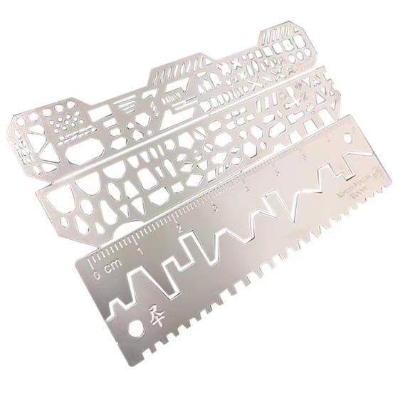1 Set Drill Scribe Line Templates Ruler Details Craft Tools for 1/100, 1/144 Scale Models Spare Part Accessory