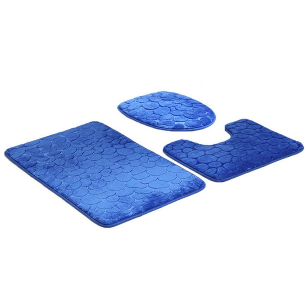 1 Set Durable Shower Rug Bright Color Bath Mat Comfortable Convenient
