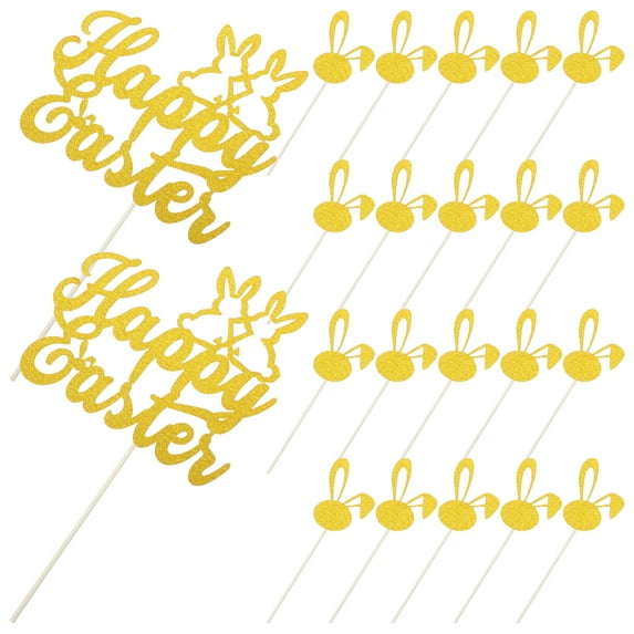 1 Set Easter Paper Topper Rabbit Cake Picks Dessert Cake Inserted Picks