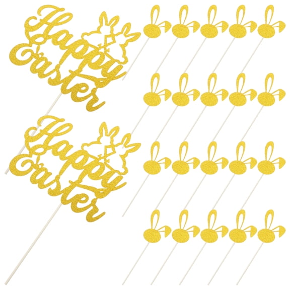 1 Set Easter Paper Topper Rabbit Cake Picks Dessert Cake Inserted Picks
