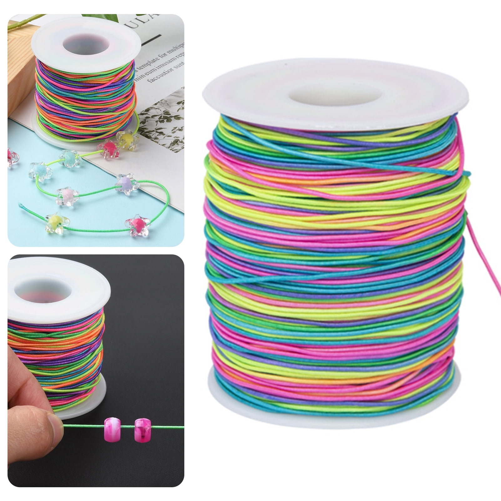 1 Set Elastic Thread High Strength Nylon Rainbow Elastic Cord for