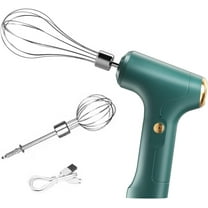 1 Set Electric Egg Beater, Electric Handheld Mixer with 2 Stirring Rods, Household Electric Egg Beater 3 Speed Modes for Whipping Mixing Pudding Cookies Cakes Batters USB Rechargeable