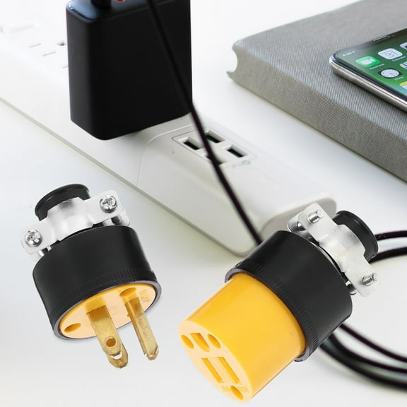 1 Set Extension Cord End Grounding Replacement Connectors Female and Male