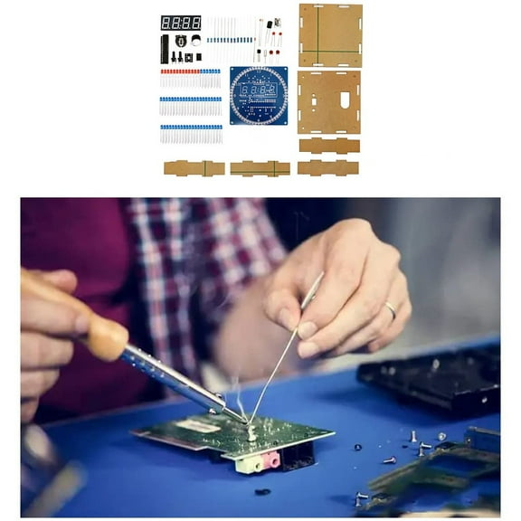 1 Set Electronic Clock Kit, Soldering Practice For Diy Timer Kit Digital Clock Red YIWEI
