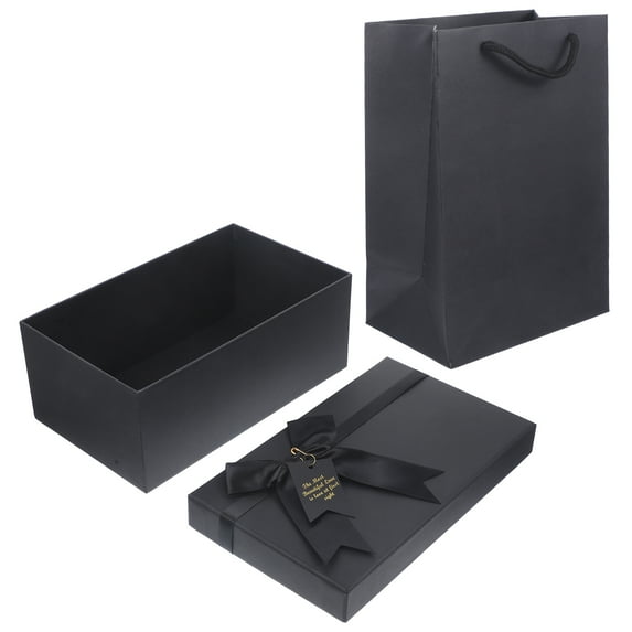 1 Set Elegant Gift Boxes Gift Packing Boxes Birthday Gift Boxes (Black)
