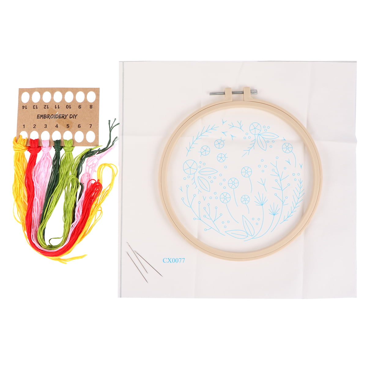 Embroidery Floss Kit for Beginners with Bobbins, Beads, Ribbons