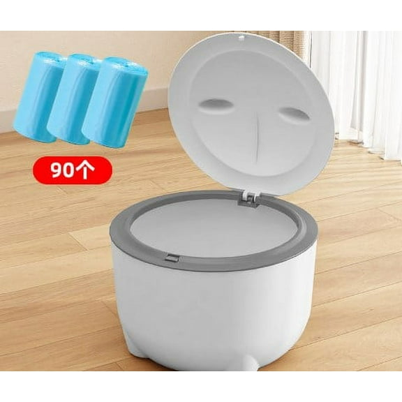 WHAMVOX Enclosed Cat Litter Trash Can with OdorSealing Lid and Garbage Bags for Home Use Grey Reusable PP