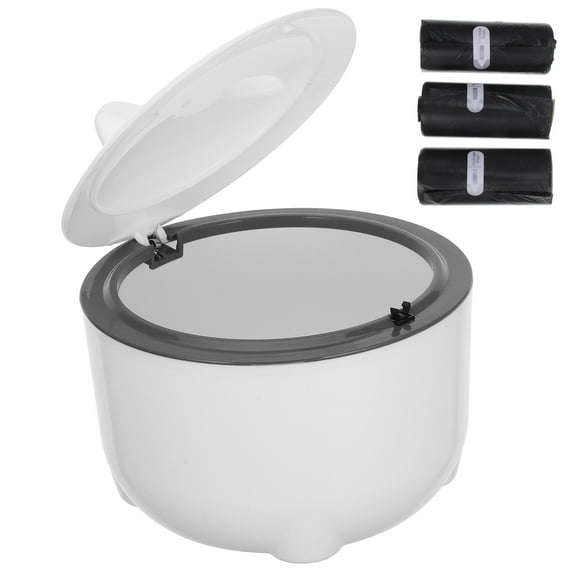 1 Set Enclosed Cat Litter Trash Can with Lid Odor-Sealing Cat Litter Disposal Bin Large Capacity Plastic Trash Can Multi-use Small Garbage Bin