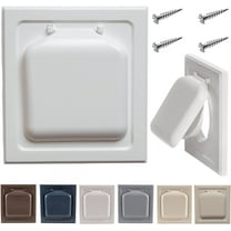 1 Set Exclusive Dual Door Dryer Vent Cover Outdoor 4 inch, Made in USA w Highest UV Resistant Plastic in any Outdoor Vent Cover White, 4 inch W/O Duct Tube