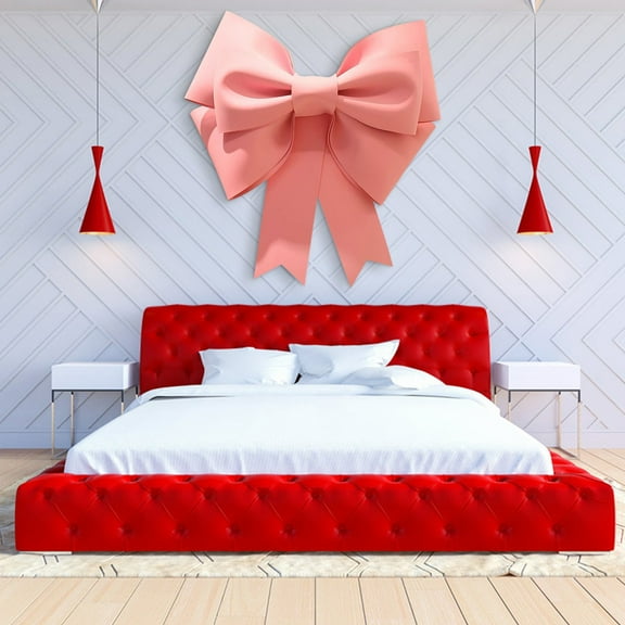 1 Set Extra Large DIY Bow Kit, 75cm Giant Decorative Bow for Wedding Car Valentine's Day Christmas Party Home Decor, Pink Cloth Ribbon Set, Clearance Pink