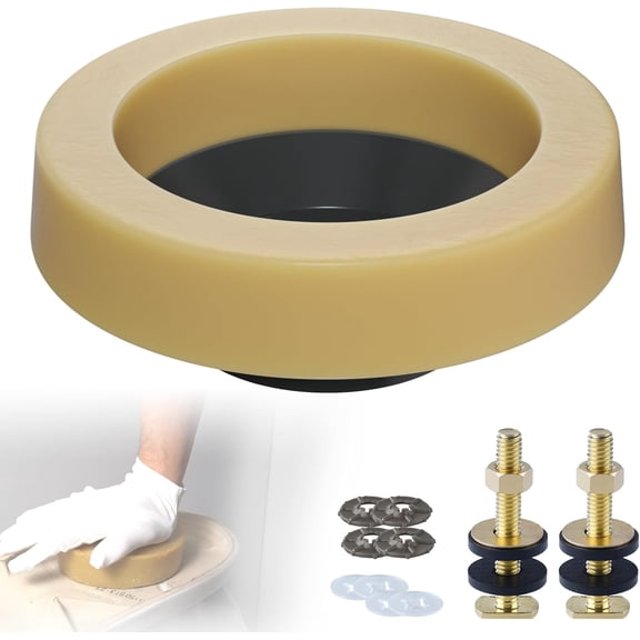 1 Set Extra Thick Toilet Wax Ring Replacement Kit Brass Floor Bolt Universal Seal 3 4 Inch Drain Pipe