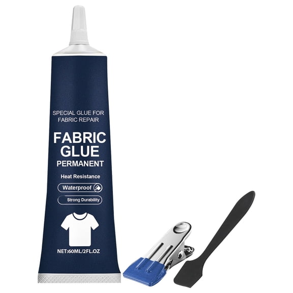 1 Set Fabric Glue,Fabric Glue With Clip For Clothing Permanent Washable,Fabric Adhesive For Rhinestones,Clothes,Denim,Leather,Polyester,Fabrics,Doll Repair,Diy Craft,Flannel,Doll Accessories,2 Fl.oz