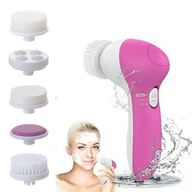 1 Set Facial Cleansing Brush,5 in 1 Electric Face Cleansing Brush Kit