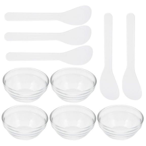1 Set Facial Masks Mixing Stirring Bowl with 5 Brushes Sticks Bowls Mixing Stick SPA Cosmetic Beauty Tool