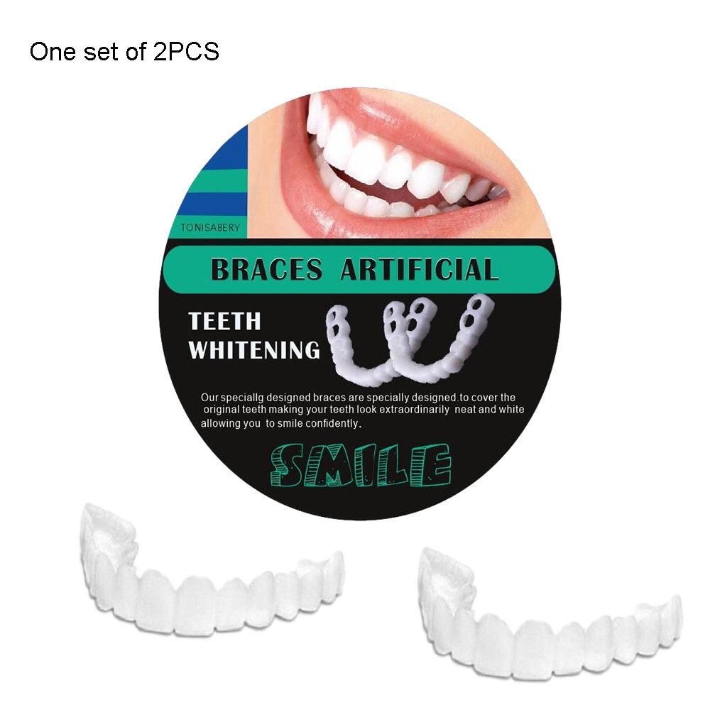 1 Set False Teeth Veneer Silicone Top & Bottom Teeth Veneers Temporary