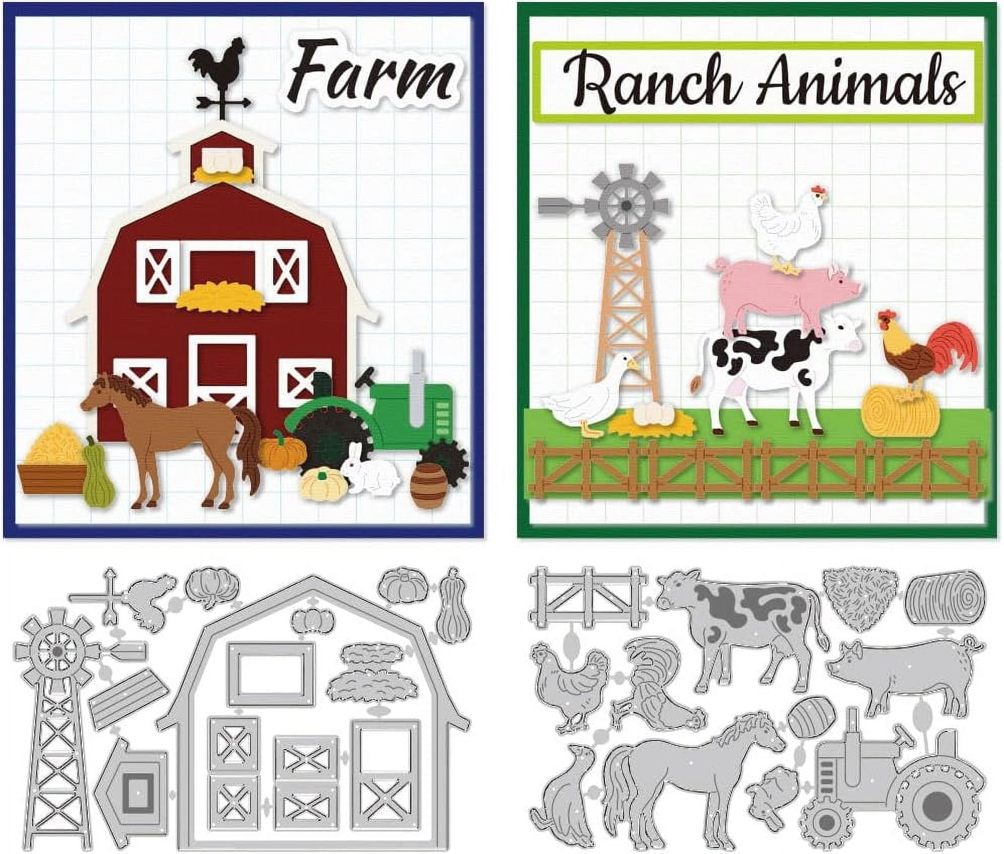 1 Set Farm Animal Cutting Dies Card Making Die Stencil Metal Card Die ...