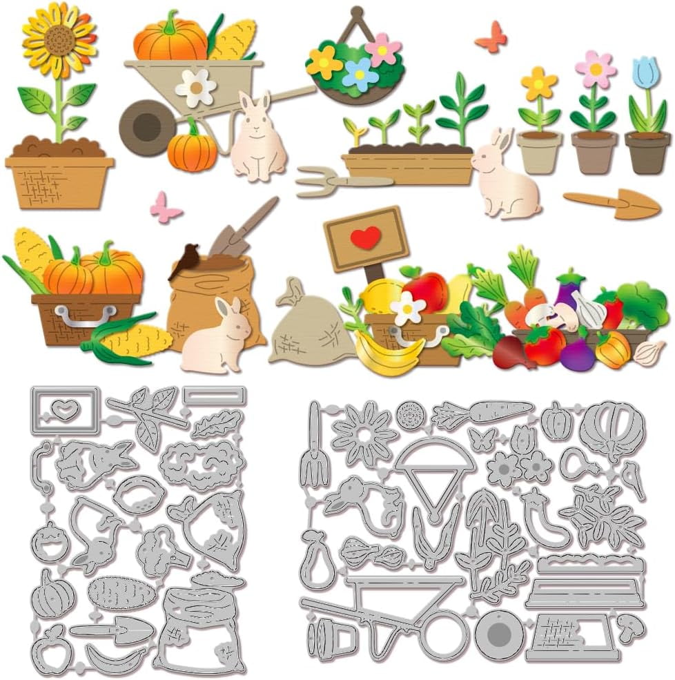 DDeehs Metal Cutting Dies - Christmas Bow, Sunflower Frame, Leaf Shapes For Scrapbooking & Card Making