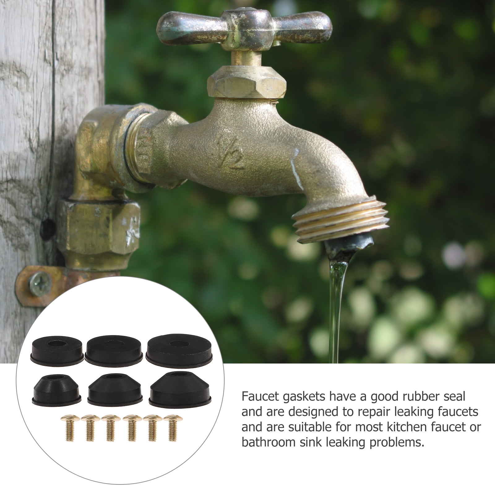 1 Set Faucet Washer Assorted Water Tap Washer Hose Bib Leaking Repair Kit