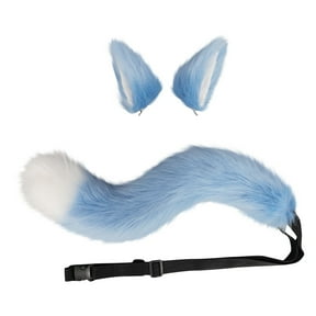 1 Set Faux Tail And Ears Props, Soft Plush Material Durable Comfortable Realistic Design With Exquisite Craftsmanship, Suitable For Halloween Party Prom