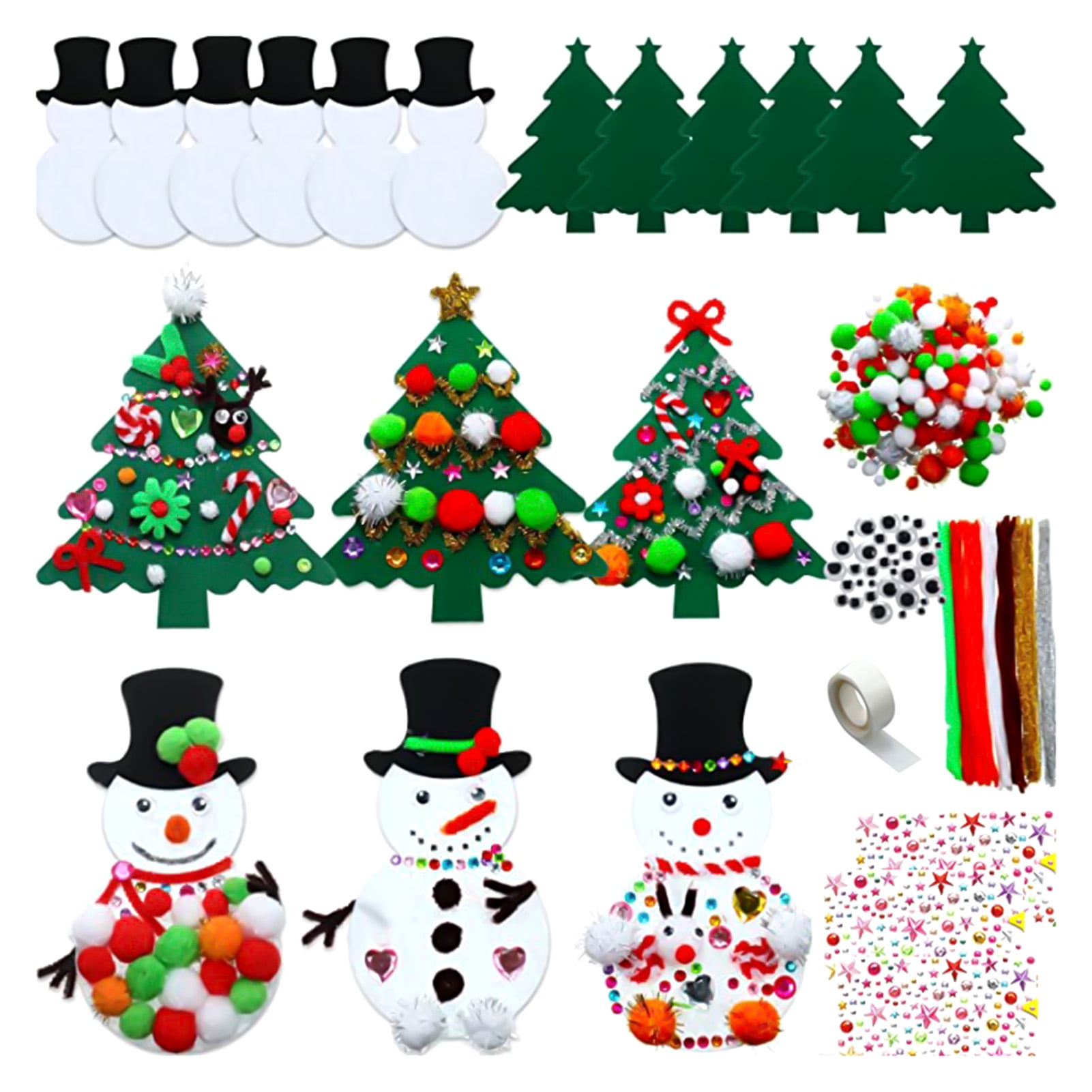 1 Set Felt Christmas Tree Decorative MultiUse Thick DIY Felt Christmas