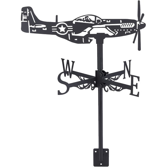 1 Set Fighter Iron Wind Direction Indicator Weathervane for Outdoor Garden Wind Measuring Tool Electro oresis Black 175x340x17.5mm DIY Supplies