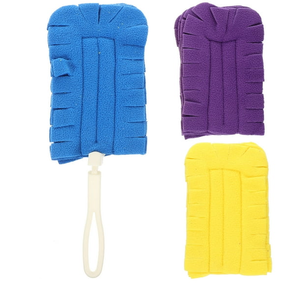 FONDOTIN Assorted Color Cleaning Brush Set with Soft Fleece Duster for Efficient Dust Removal and Home Cleaning