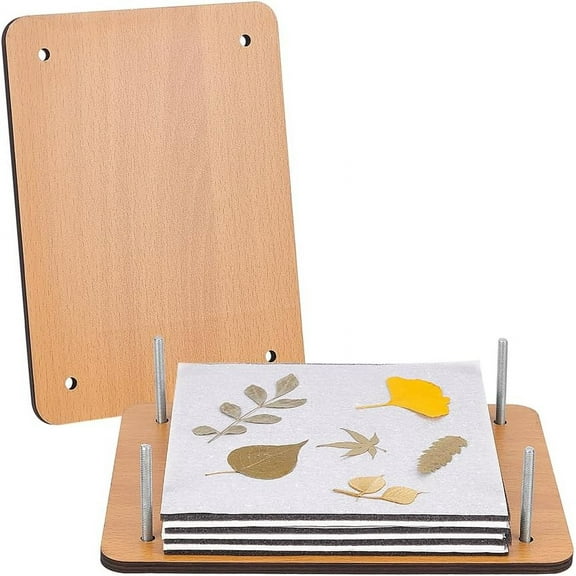 1 Set Flower Pressing Kit 9.4x7inch Rectangle Plant Flower Press Kit for Adults Wooden Flower Preservation Kit for Crafters Dried Flower Leaf Making diy Mixed Color