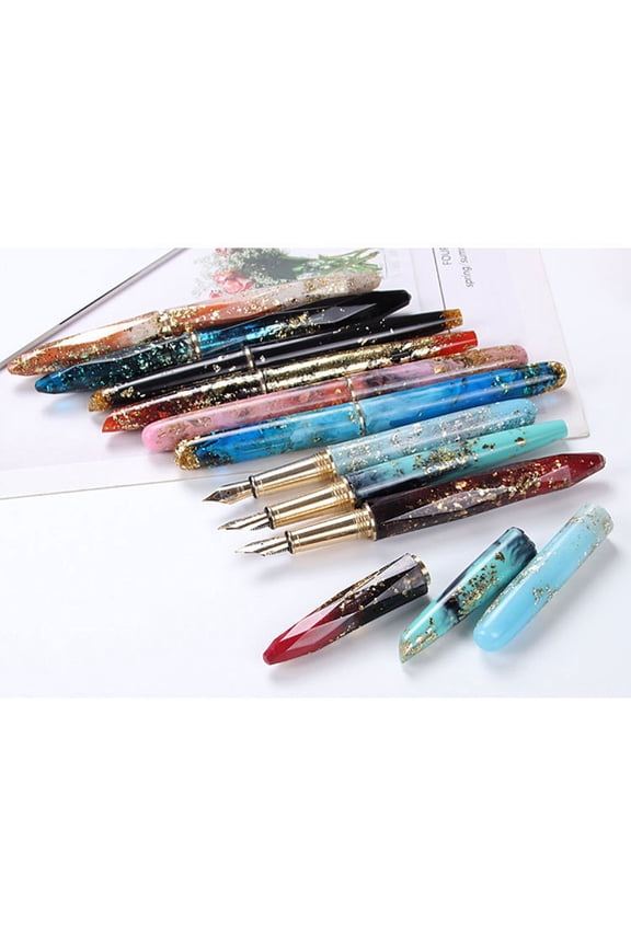 1 Set Fountain Pen Epoxy Resin Mold Cylinder Pen Shape Silicone Mould DIY Crafts Candle Casting Tool