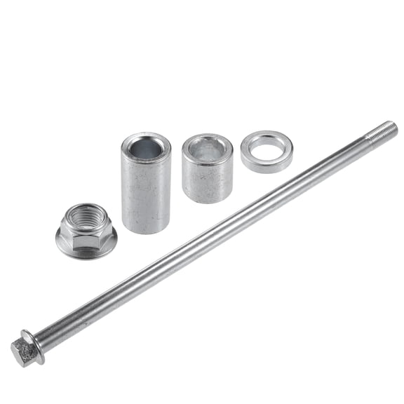 1 Set Front Rear Axle with Bushing and Screw Bolt M12 280mm Dirt Bike Scooter ATV Wheel Axle Silver Tone
