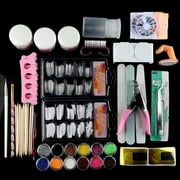 1 Set Full Acrylic Powder Nail Art Tool Set Tips Brush Manicure Tool Kit