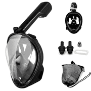 1 Set Full Face Snorkelling Mask, Scuba Diving Mask with Detachable Camera Mount, 180 Degree Panoramic View Anti-Leak Anti-Fog